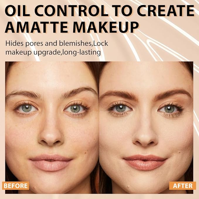 Face Matte Makeup Foundation,Oil Continuous Correction Control Liquid Foundation for Women,Longwear Buildable Full Coverage Foundation Makeup & Color Corrector,Oil-Free,Nude Natural Finish