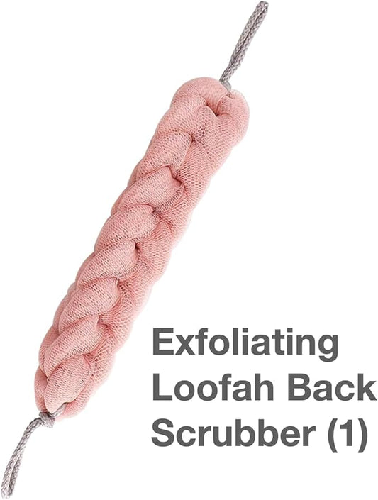 Bath Sponge Back Scrubber Exfoliating Gloves | Bath Essential Towel Set (3pcs+Bag)