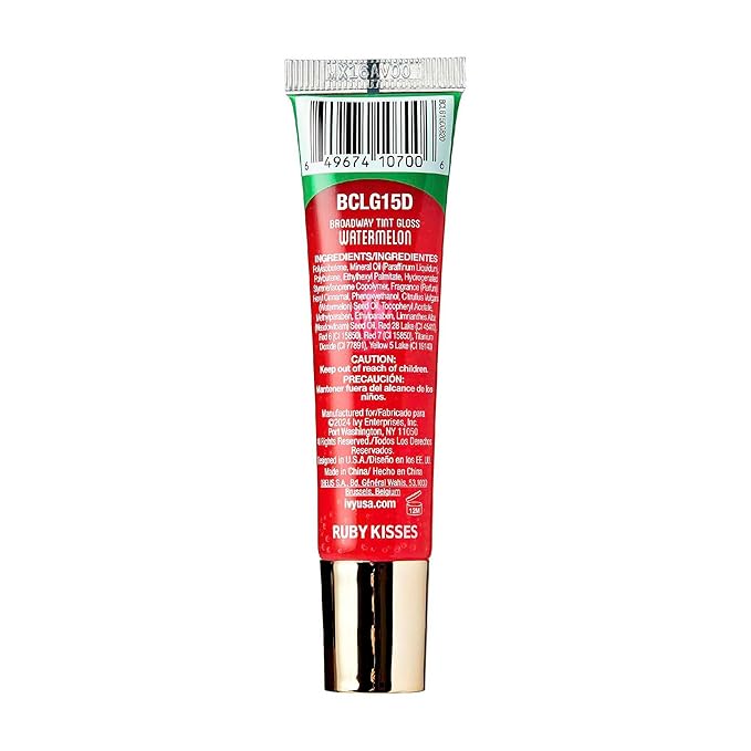 Ruby Kisses Broadway Vita-Lip Tinted & Clear Lip Gloss Set (6 Pack) Ultra-Hydrating & Soothing Formula with Vitamins, High-Shine Non-Sticky Finish Lip Balm, 3 Pcs Watermelon + 3 Pcs Grape Seed