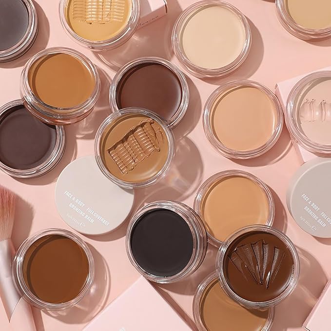 Kaely Cream Pot Concealer Full Coverage Makeup Set, Under Eye Brightener Color Correcting Concealer for Dark Circles, Waterproof Foundation Palette with Brush, Eye Ring Corrector de ojeras, 03