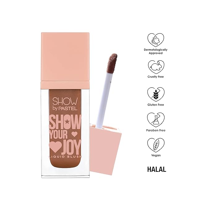 Show Your Joy Liquid Blush 54 | Bronze | Dewy Finish | Natural Looking | Clean Beauty | Moisturize The Skin Up to 24 Hours | Cruelty-Free | Natural and Fresh Looking | 0.141 fl.oz.