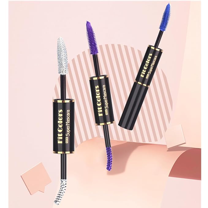 3 Colors Double-Ended Colored Mascara Set for Eyelashes, Purple Blue Pink Colorful Mascara Waterproof Charming Long Lasting Voluminous Eye Makeup Mother's Day Gifts for Women