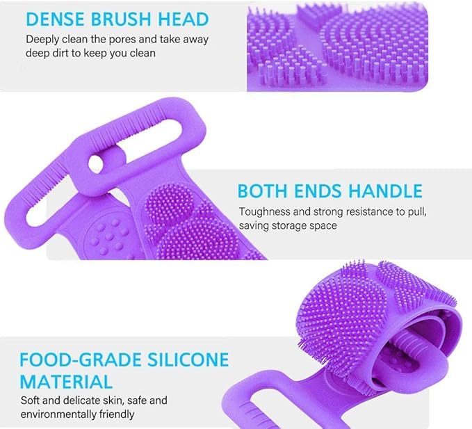 Silicone Back Scrubber for Shower, Silicone Body Scrubber for Men and Women, Silicone Bath Body Brush, Deep Clean & Invigorate Your Skin