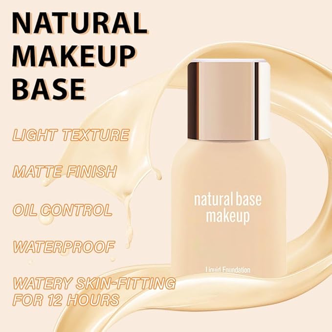 Face Matte Makeup Foundation,Oil Continuous Correction Control Liquid Foundation for Women,Longwear Buildable Full Coverage Foundation Makeup & Color Corrector,Oil-Free,Nude Natural Finish