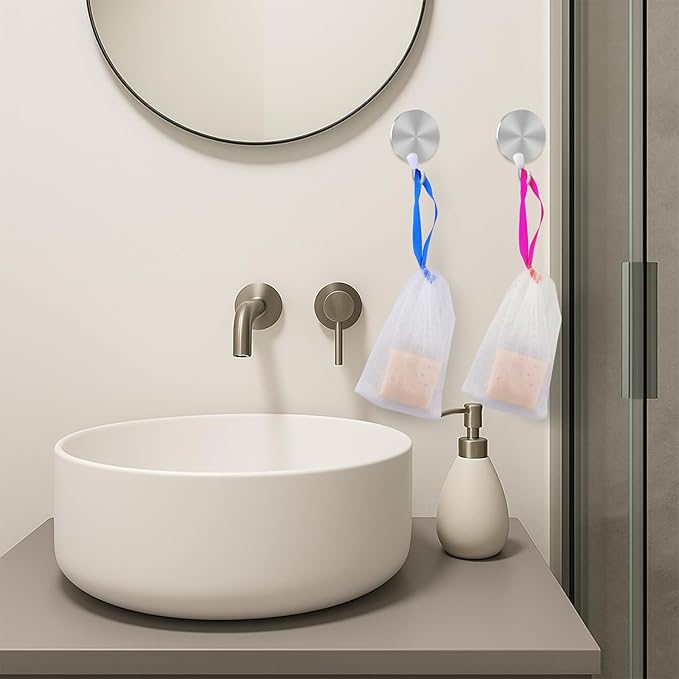 20 Pcs Soap Bag Colorful Exfoliating Soap Bag With Drawstring Thickened Ribbon Foaming Net Bags Body Cleansing Soaps Bags Suitable For Face Washing And Shower