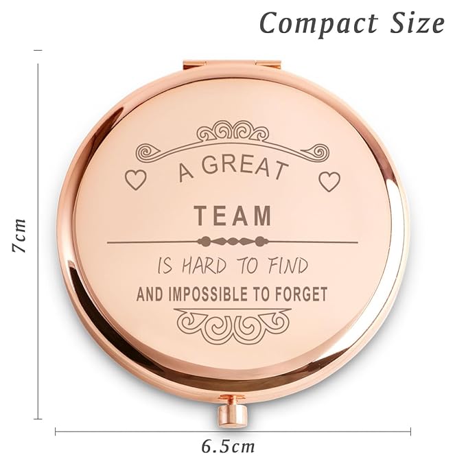 Team Gifts for Women Girls, Personalized Compact Mirrors for Employee, Unique Female Team Presents