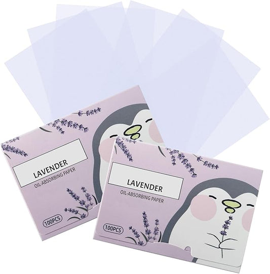 BOROLA Oil Blotting Paper for Face 200 Sheets, Soft Absorbing Pads for Face Shine Control, Portable Oil Absorbing Tissues for All Skin Types, Compact Beauty Accessory for Men & Women(Purple)