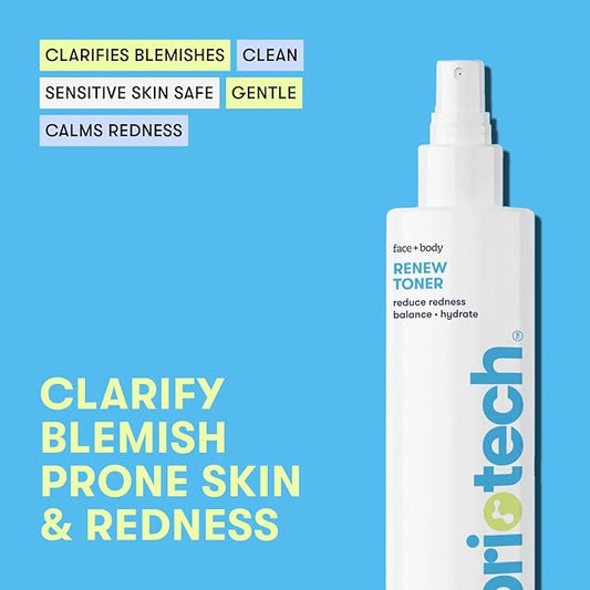 BRIOTECH Renew Toner, Hypochlorous Acid Spray, Minimize Appearance of Blemishes, Soothing Facial Mist for Sensitive Skin, Calm Redness & Bumps, Vegan, 4 fl oz (2 Pack)