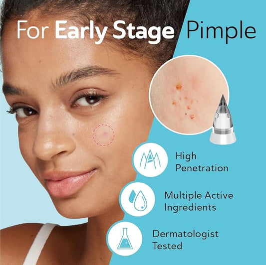 Microdart Acne Patches for Deep Blemishes - 18 Dots - Hydrocolloid Pimple Patch with Salicylic Acid, Azelaic Acid, CICA & Vitamin C - Targets Stubborn Blemishes, Dark Spots & Cystic Acne