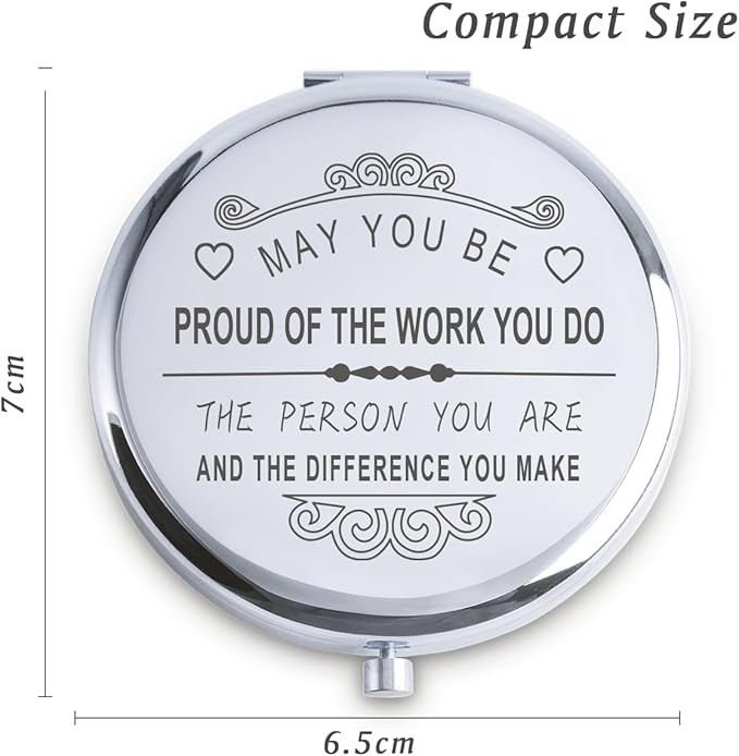 Personalized Gifts for Women Girls, Inspirational Compact Mirrors, 2025 Graduation Gifts for Her, Unique Mothers Day Birthday Gifts for Mom Sister Wife Daughter Niece, Friendship Gifts for Friends