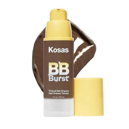 Kosas BB Burst Tinted Face Gel Cream - Supports Healthy Collagen, Smoothes Skin, Hydrates & Moisturizes - Lightweight Buildable Coverage - Deep Neutral Olive 43, (1 Oz/30 ML)