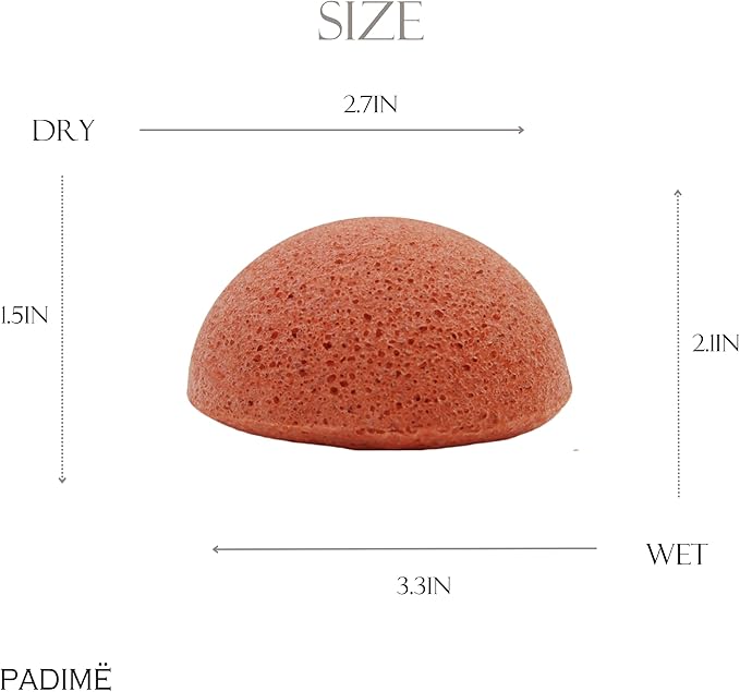 Padime 2pcs | Face Sponges Konjac | Facial Cleansing for Face | Beauty Konjac | Green Tea Sponge & Red Clay Facial Sponges for Washing | Esponjas para Lavar la cara