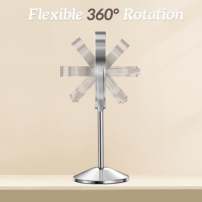10X Lighted Makeup Mirror with Magnification 8" Stand Up Double Sided Magnifying Mirror with Lights 3 Color Brightness Adjustable Table Light up Mirror 360Β°Swivel Rechargable Light up Mirror