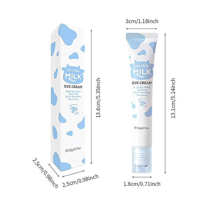 ARAKY Milk Under Eye Cream Roll-On, Triple Roll & Glow the Skin Around The Eyes, Eye Serum For Dullness, Dryness, Fine Lines, Repair Wrinkles Under The Eyes, Intense Hydrating Eye Treatment Serum Oil