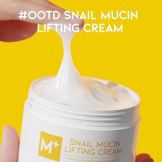 #OOTD Snail Mucin Moisturizer Cream For Face, Lifting & Deep Hydrating Ceam For Face And Neck, Anti Aging, Smoothing, Korean Skincare For Glass Skin (3.38 Fl Oz)