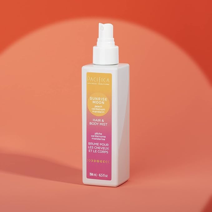 Pacifica Hair Perfume & Body Fragrance Spray Mist β Sunrise Moon with Peach, Cardamom & Mandarin β Alcohol-Free, Vegan & Cruelty-Free, 6.5 oz