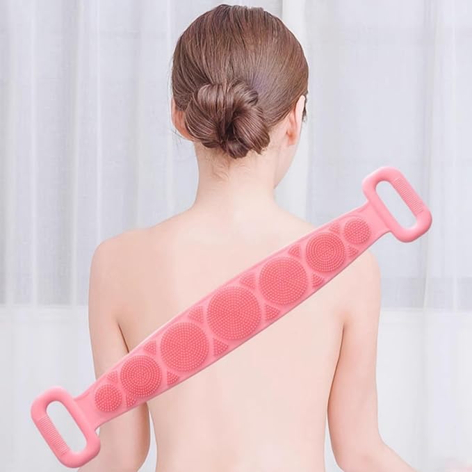 2 Pack Silicone Back Bath,Bath & Body Brush, Back Body Bath Towel,Powerful Stain Removing and exfoliating Back Pulling Strip, Adult Men and Women Back Bath Towel