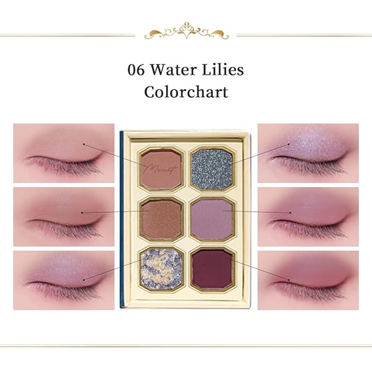 MilleFee Painting Eyeshadow Palette (06 Water Lilies), Eyeshadow Palette, Cool Deep, Cruelty-Free