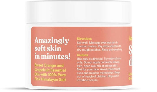 ASUTRA Dead Sea Salt Essential Oil Body Scrub Exfoliator (Vitamin C), 16 oz - Ultra Hydrating, Gentle, & Moisturizing - Coconut, Sweet Orange, Grapefruit, and Lemon Oils β Pink Himalayan Salt
