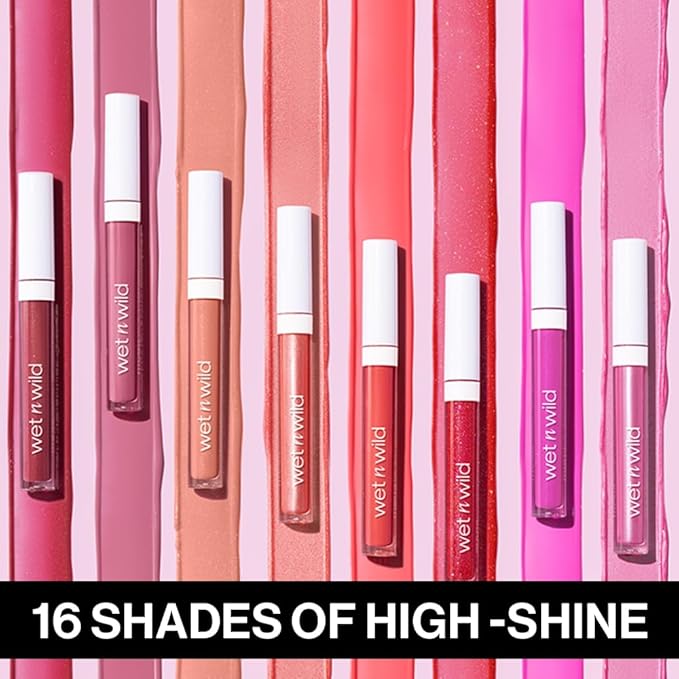 wet n wild MegaSlicks Lip Gloss, Ultra-Glossy, Vitamin-E Enriched, Ultra-Gloss High Shine Moisturizing, Cruelty-Free & Vegan - Attitude Check