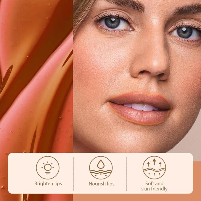 Matte Lip Gloss Stain-Peel Off Lip Liner Tattoo, Orange Brown Lip TintοΌLong Lasting Peel Off Lip Stain, Waterproof Transfer-proof Lip Mask Lip Liner Peel Off Lip Gloss,Stayn Lip Makeup. #01