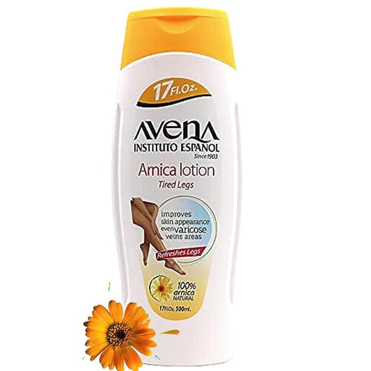 Avena Instituto EspaΓ±ol Arnica Lotion Tired Legs, Improves Skin Appearance, Even Varicose Veins Areas, Refreshes Legs, 2-Pack of 17 FL Oz each, 2 Bottles