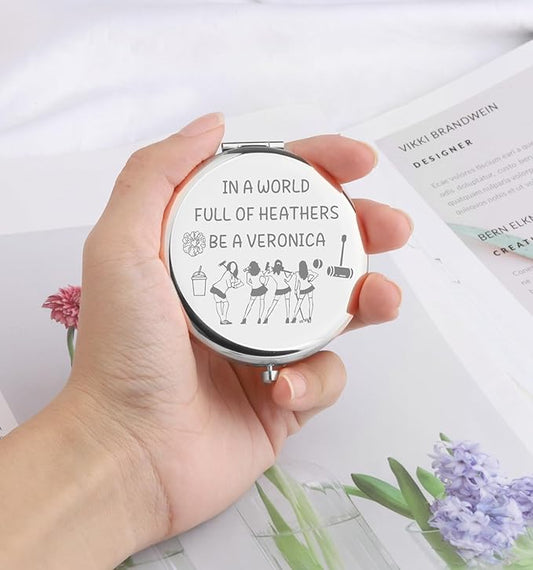 WSNANG Belcher Family Travel Compact Pocket Makeup Mirror Belcher and Linda Fans Gift TV Show Merchandise for Women(Burgers Mirror-Steel)