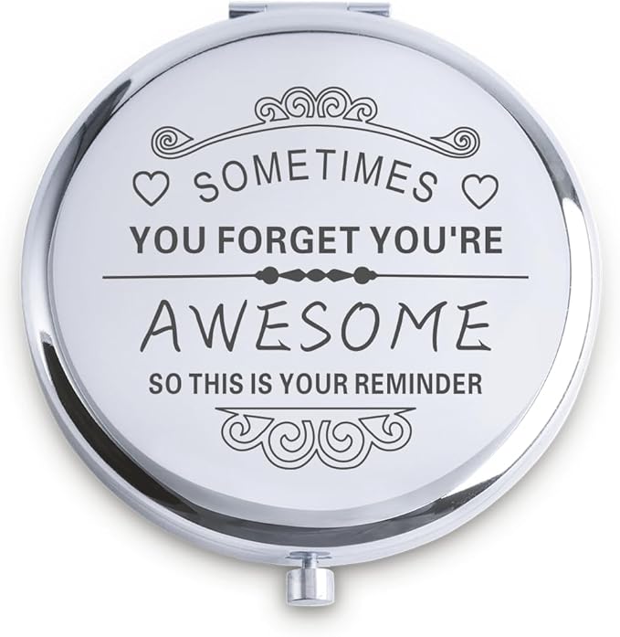 Personalized Gifts for Women Girls, Inspirational Compact Mirrors, 2025 Graduation Gifts for Her, Unique Mothers Day Birthday Gifts for Mom Sister Wife Daughter Niece, Friendship Gifts for Friends