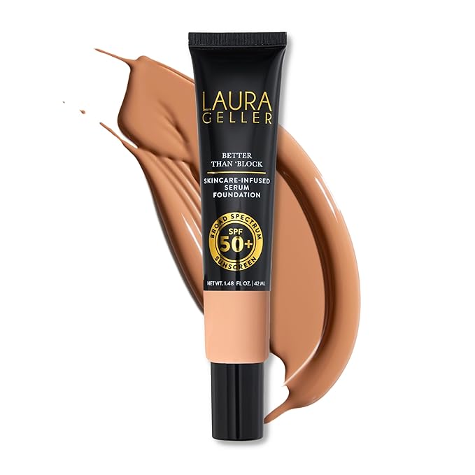 LAURA GELLER NEW YORK Better Than βBlock Skincare-Infused Serum Foundation with Broad Spectrum SPF 50+, Golden Medium