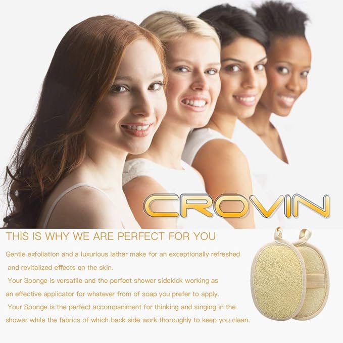 Bigger 5x7 Natural loofah Sponge for Exfoliating and Invigorate Your Dead Skin - Eco Friendly and Biodegradable All-Natural Loufa - Deeply Clean Your Body Pack of 4