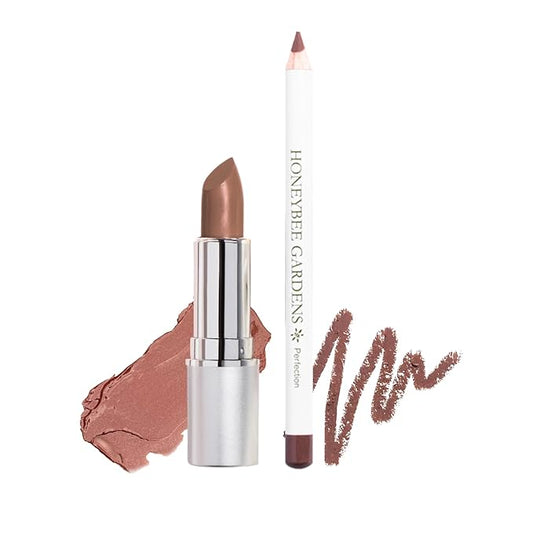 Honeybee Gardens Lip Liner + Lipstick Bundle, Paradise & Perfection