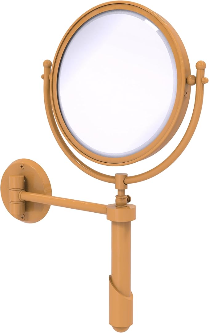 Allied Brass TRM-8/2X-GLY Tribecca Collection Wall Mounted Make-Up Mirror 8 Inch Diameter with 2X Magnification, Golden Yellow