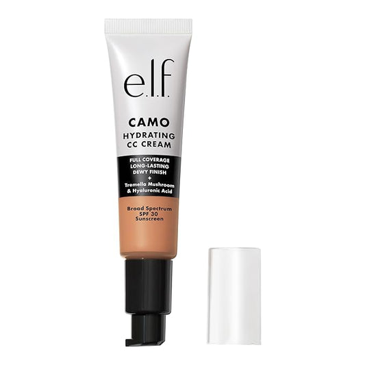 e.l.f. Hydrating Camo CC Cream, SPF 30, Color Correcting Full Coverage Foundation For A Dewy Finish, Vegan & Cruelty-Free, Medium 375 N