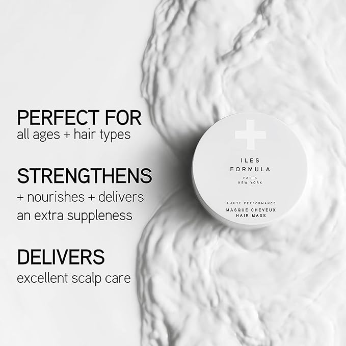 ILES FORMULA Hair Mask β Deep Conditioning Hair Treatment for Dry, Damaged, Frizzy Hair - Lightweight Hair Repair Mask with Tucuma Butter, Macroloba Seed, Vitamins B5 & E | Hydrating, Color-Safe