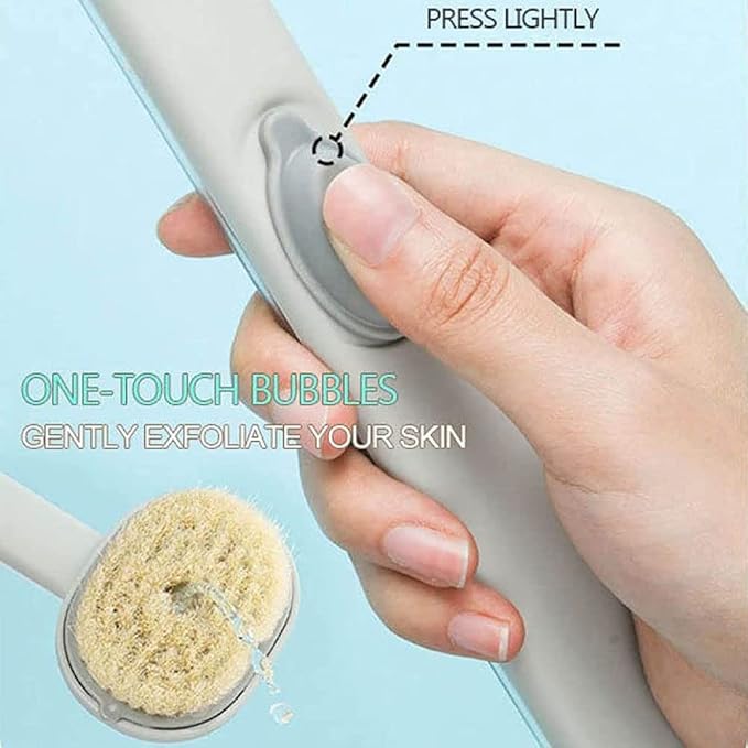 Liquid Bath Brush with Long Handle, Detachable Back Brush with Soap Dispenser Body Wash Brush Long Handled Bath for Massage Cleaning Brush Exfoliating Brush Back Care Shower Brush