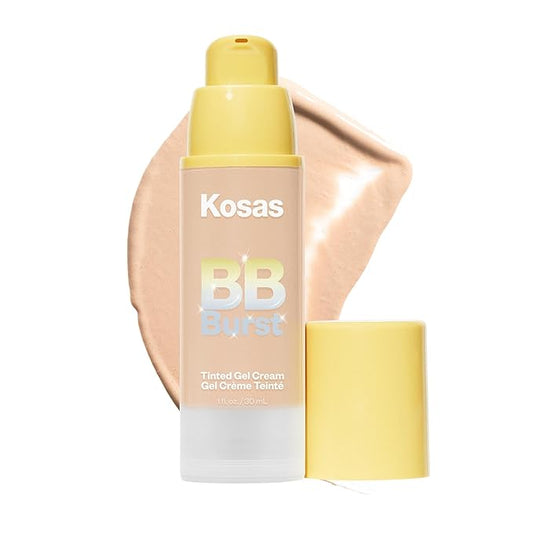 Kosas BB Burst Tinted Face Gel Cream - Supports Healthy Collagen, Smoothes Skin, Hydrates & Moisturizes - Lightweight Buildable Coverage - Light+ Cool 15, (1 Oz/30 ML)