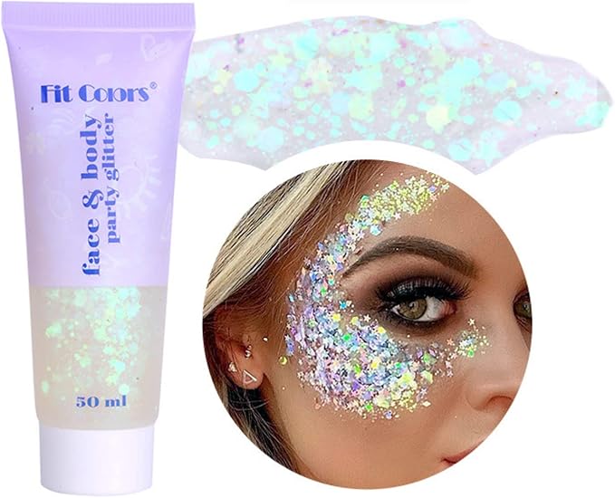 Corleone Body Glitter, Holographic Face Glitter Gel for Women Girls, Waterproof Shimmer Liquid Glitter Eyeshadow for Rave Festival Party