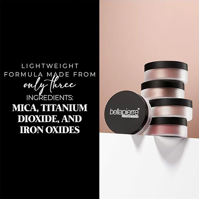 bellapierre Mineral Blush | Warm Dewy Complexion | Non-Toxic & Paraben Free | Hypoallergenic | Loose Powder - 0.3-Ounce β Desert Rose