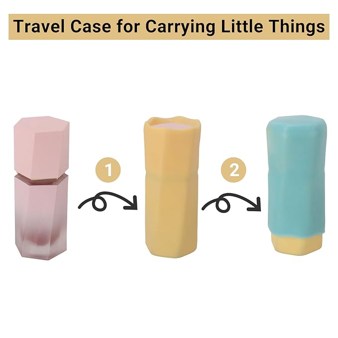 12 Pack Multi Sizes Silicone Bottle Covers, Travel Accessories Must Haves, Cruise Ship Essentials, Travel Size Toiletries,Travel Essentials for Women Men,Travel Gadgets, Elastic Sleeves for leak proof