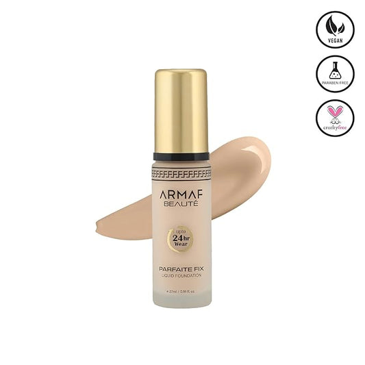 Armaf BeautΓ© Parfaite Fix Liquid Foundation Makeup: Full Coverage Liquid Foundation | Water Resistant, Lasts Up To 24 Hours | 27 ml/0.91 fl. Oz | Fair