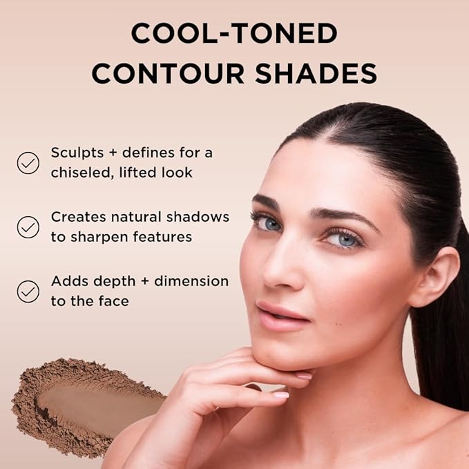 HALEYS Re-sculpt Smoothing Contour Powder (Light) Lightweight, Non-Caking, Nourishing & Skin-Softening, Infused with Shea Butter & Chamomile Flower Water to Soothe Skin