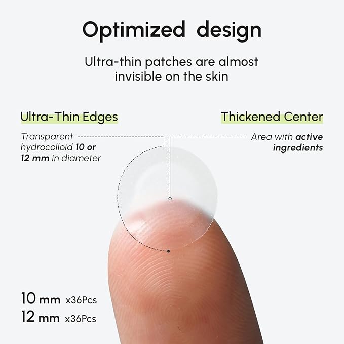 MAREE Pimple Patches for Face - Clear Acne Patches for Face - Invisible Hydrocolloid Patch Parches Para Acne Stickers Zit Dots - Cystic Zit Healing Blemish Pinple Dark Spot Covers