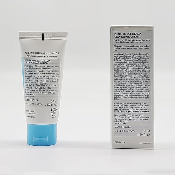 EGF Derma Cica Repair Cream, for Glass Skin βSoothes Redness, Repairs Barrier, and Reveals Dewy Glow l Korean Skincare for Sensitive Skin 1.69 oz (50ml)