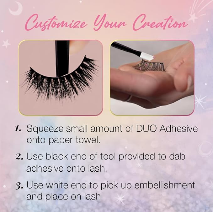 Ardell Winks 111 Lash Kit, Includes False Lashes, 144 Jewels, Lash Adhesive, Picker Tool - Complete False Eyelashes Set