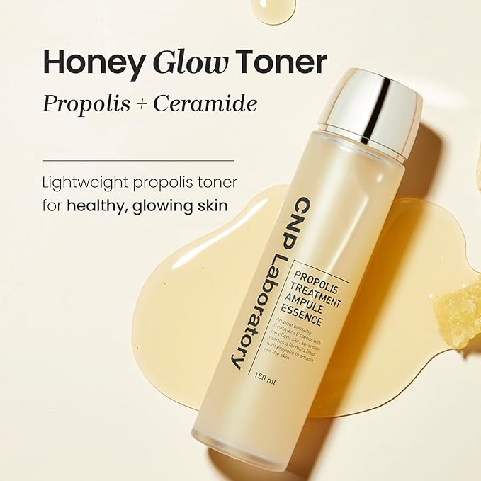 CNP Honey Glow Booster Toner (5.07 fl. oz) - Hydrating Honey Ceramide Toner with Propolis Extract & Hyaluronic Acid, Soothing, Nourishing, for Glass Skin, Gifts for Women, Korean Skin Care