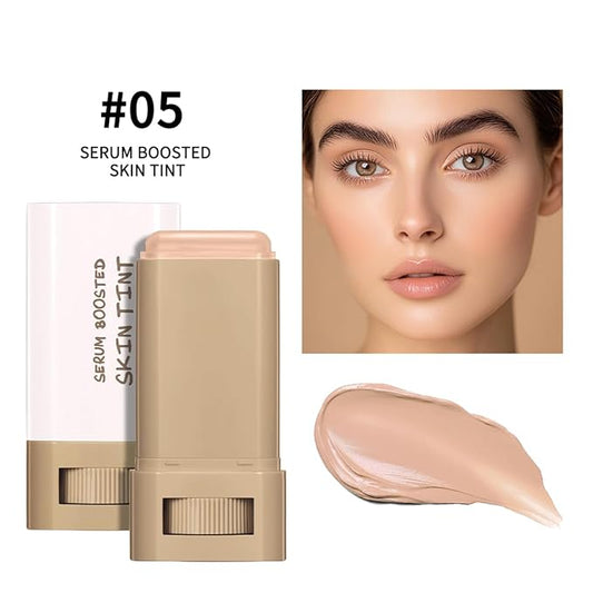 Beauty Balm Serum Boosted Skin Tint,Solid Tinted Moisturizing Serum Foundation Stick,Long-Lasting Moisturizing Flawless Face Makeup for Women (#05,18 g)