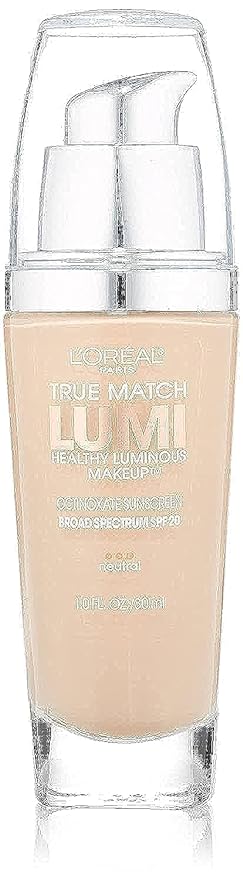 L'Oreal Paris True Match Lumi Healthy Luminous Makeup, N1-2 Soft Ivory Classic Ivory , 1 fl; oz.