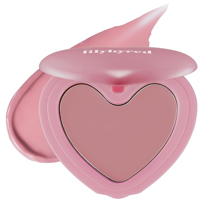lilybyred Luv Beam Cheek Balm | Heart-Shaped Korean Cream Blush, Semi-Matte Finish, Long-Lasting, Blendable & Buildable, Soft Creamy Texture, Lightweight, Natural Flush (10 Grape Pink)