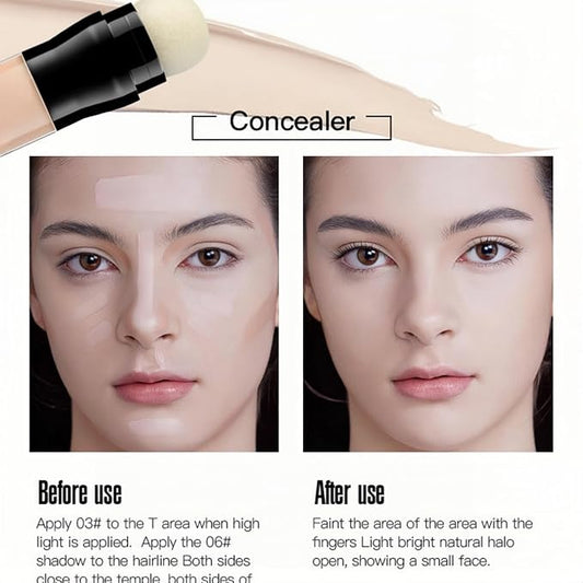 6 Colors Lightweight Full Coverage Contour Concealer Pen Waterproof Natural Color Corrector Concealer Stick (Color 02)