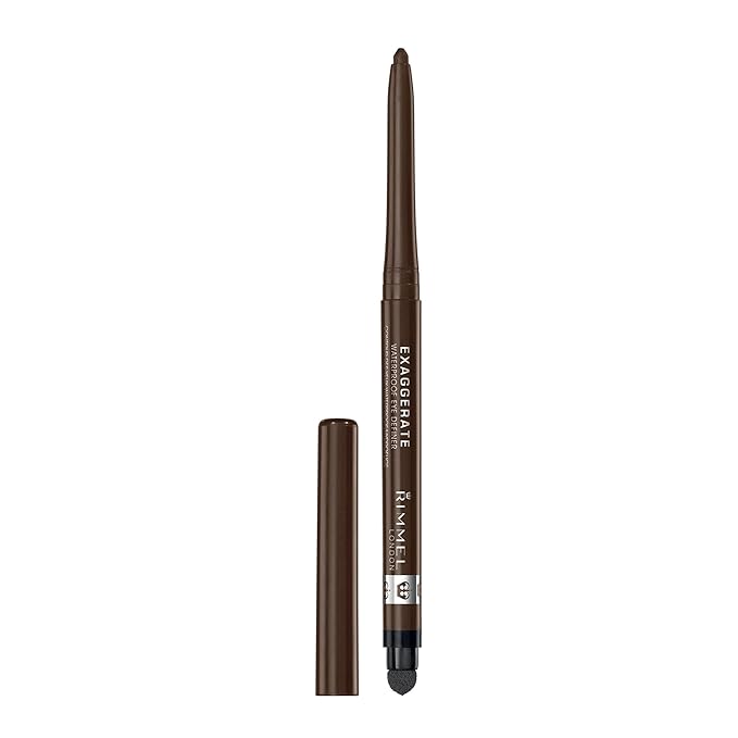 Rimmel London Exaggerate Waterproof Eye Definer Eyeliner Set, 263 Starlit Black & 212 Rich Brown, Highly Pigmented, Built-In Smudger, 0.01oz Each